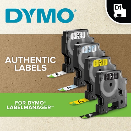 Ruban étiquettes Dymo LabelManager D1 polyester 12mmx5,5m noir sur orange-2