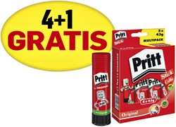 Bâton de colle Pritt 43g pack promo 4+1 gratuit