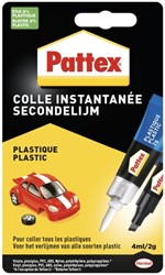 Colle seconde Pattex All plastic tube 2g blister