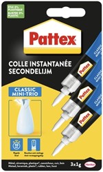 Colle rapide Pattex Classic mini trio tube 3x1g blister