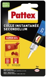 Colle seconde Pattex Super Gel tube 3g blister