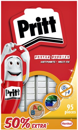 Pastille à fixer double face Pritt Poster buddies blister 95 pièces 50% gratuit