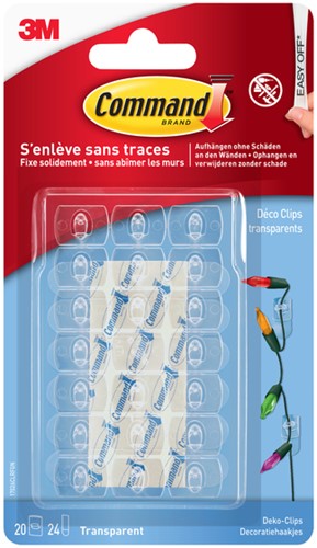 Clip décoratif Command 17026CLR avec bande de fixation transparent