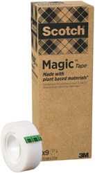 Ruban adhésif Scotch Magic 900 19mmx33m invisible mat 9 rouleaux