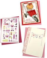 Carte de voeux Paperclip set recharge naissance fille 6 cartes