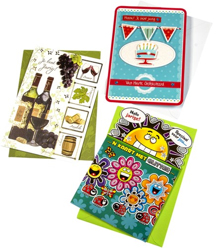 Carte de voeux Paperclip set recharge anniversaire 12 cartes