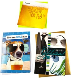 Carte de voeux Paperclip set recharge anniversaire homme 6 cartes