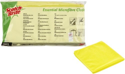 Chiffon microfibre Scotch-Brite Essential 360x360mm jaune 10 pièces-1