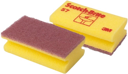Eponge à récurer Scotch-Brite surface délicate 70x130mm jaune 10 pièces