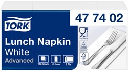 Serviette Tork Advanced 477402 2 épaisseurs pli 1/8 328x325mm blanc 200 pièces
