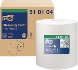 Chiffon de nettoyage Tork W1 Premium 510104 1 épaisseur 380m blanc