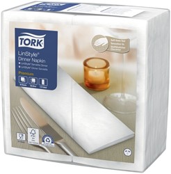 Serviette Tork LinStyle Premium 478145 Pli 1/8 1 ép 390x390mm blanc 50 pièces