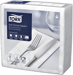 Dinerservet Tork Advanced 1/8 vouw 3-laags 395x390mm 100 vel wit 477579