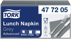 Serviette Tork Advanced 477205 2 épaisseurs pli 1/4 328x325mm gris 200 pièces