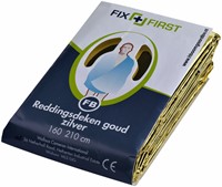 Couverture de sauvetage FixFirst 160x210cm argentée/dorée