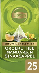 Thé Lipton Exclusive Thé vert Mandarine Orange 25 sachets pyramide 2g