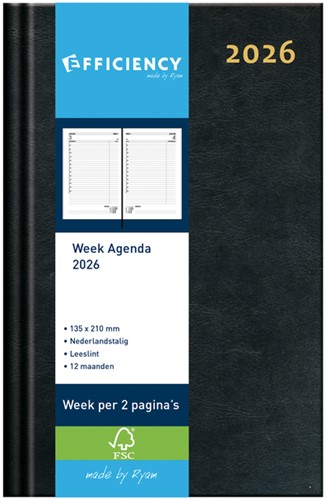 Agenda 2027 Ryam Efficiency Baladek 7dagen/2pagina's zwart