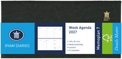 Agenda 2027 Ryam Memoplan 7 Mundior 7dagen/2pagina's landscape zwart