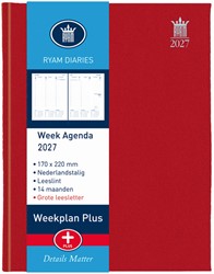 Agenda 2027 Ryam Weekplan Plus Mercury 7dagen/2pagina's rood