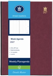 Agenda 2027 Ryam Weekly Mundior 7dagen/2pagina's bordeaux