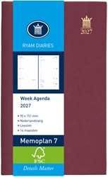 Agenda 2027 Ryam Memoplan 7 Mundior 7 jours/ 2 pages bordeaux