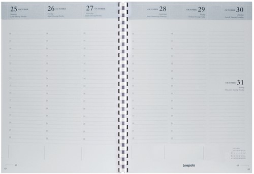 Recharge agenda 2027 Timing 7 jours/2 pages Spirale blanc