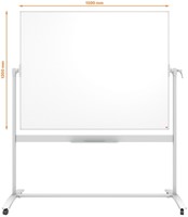 Tableau blanc pivotant Nobo 120x150cm magnétique émaillé-3