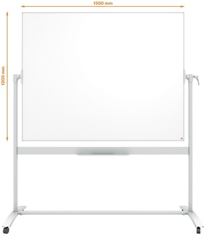 Tableau blanc pivotant Nobo 120x150cm magnétique émaillé-3