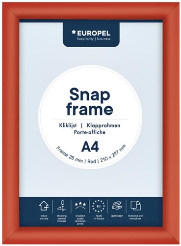 Cadre clipsable Europel A4 25mm rouge