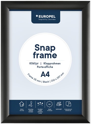 Cadre clipsable Europel A4 25mm noir