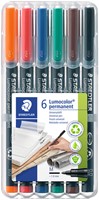 Feutre Staedtler Lumocolor 317 permanent Medium 6 pièces assorti