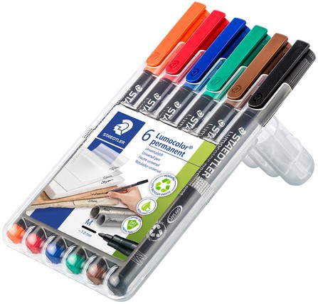 Feutre Staedtler Lumocolor 317 permanent Medium 6 pièces assorti-2
