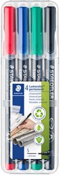 Feutre Staedtler Lumocolor 313 permanent S 4 pièces assorti