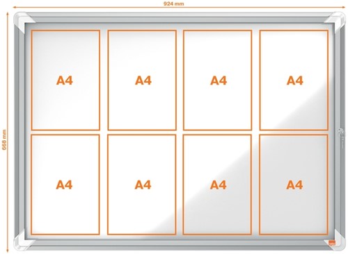 Binnenvitrine Nobo Premium Plus 8xA4 draaideur magnetisch-3