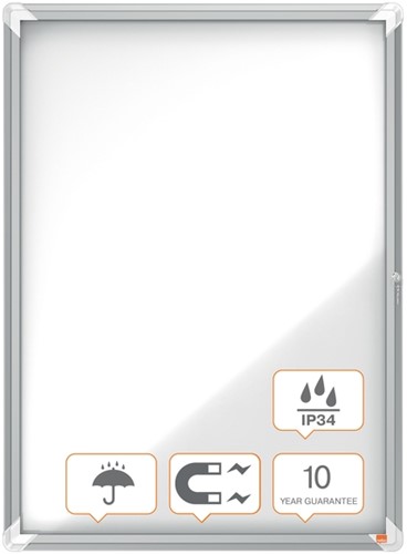 Vitrine d'extérieur Nobo Premium Plus porte battante 9x A4 magnétique-5