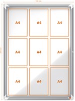 Buitenvitrine Nobo Premium Plus 9xA4 draaideur magnetisch-2