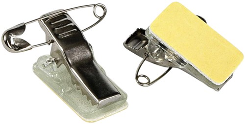 Clip avec épingle Europel adhésif pour badge 50 pièces