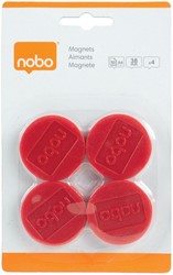 Aimant Nobo 38mm rouge 4 pièces