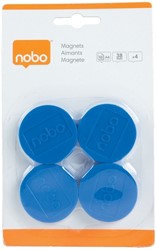 Aimant Nobo 38mm bleu 4 pièces