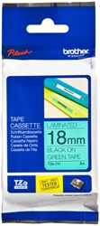 Ruban de lettrage Brother P-Touch TZe-741 standard 18mm noir sur vert