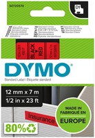 Ruban Dymo LabelManager D1 polyester 12mmx7m noir sur rouge