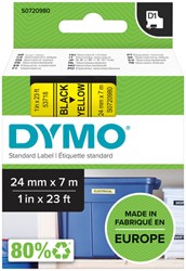 Ruban Dymo D1 53718 720980 24mmx7m polyester noir sur jaune