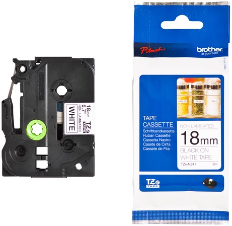 Ruban de lettrage Brother P-Touch TZe-N241 non laminé18mm noir sur blanc-3