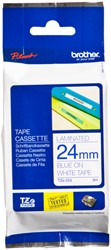 Ruban de lettrage Brother P-Touch TZe-253 standard 24mm bleu sur blanc