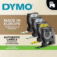 Ruban étiquettes Dymo LabelManager D1 polyester 12mmx5,5m noir sur blanc-2