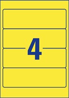 Rugetiket Avery breed 61x192mm zelfklevend geel 20 vel-2