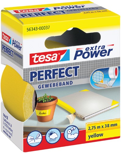 Toile adhésive tesa® extra Power Perfect 2,75mx38mm jaune