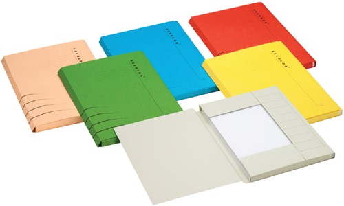 Dossiermap Secolor folio 3 klep 100% gerecycled karton 250 gr geel-2