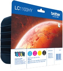 Cartouche d’encre Brother LC-1100HYVALBP noir+3 couleurs