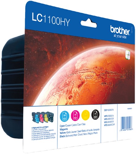 Cartouche d’encre Brother LC-1100HYVALBP noir+3 couleurs